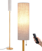 Floor Lamp Standing with Wrinkled Linen Lampshade Lamps
