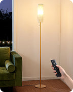 Floor Lamp Standing with Wrinkled Linen Lampshade Lamps