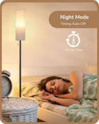 Floor Lamp Standing with Wrinkled Linen Lampshade Lamps