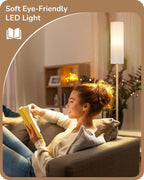 Floor Lamp Standing with Wrinkled Linen Lampshade Lamps