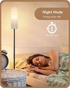 Floor Lamp Standing with Wrinkled Linen Lampshade Lamps