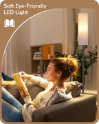 Floor Lamp Standing with Wrinkled Linen Lampshade Lamps