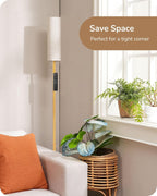 Floor Lamp Standing with Wrinkled Linen Lampshade Lamps