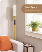Floor Lamp Standing with Wrinkled Linen Lampshade Lamps