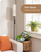 Floor Lamp Standing with Wrinkled Linen Lampshade Lamps