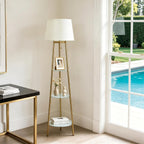 Floor Lamp with 3-Tier Shelves 150CM 3 Changeable