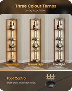 Floor Lamp with Shelves 4 Tier Wooden Standing