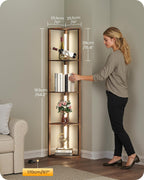 Floor Lamp with Shelves 4 Tier Wooden Standing