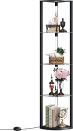 Floor Lamp with Shelves 4 Tier Wooden Standing