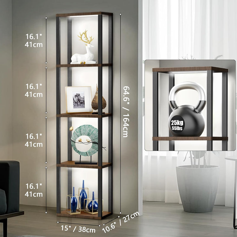 LED Floor Lamp with Shelves 4-Tier Dimmable Standing