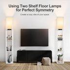 Floor Lamp with Shelves LED Column Modern USB