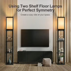 Floor Lamp with Shelves LED Column Modern USB