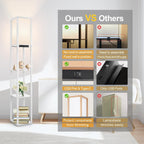 Floor Lamp with Shelves LED Column Modern USB