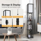 Floor Lamp with Shelves LED Column Modern USB