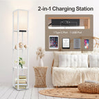 Floor Lamp with Shelves LED Column Modern USB