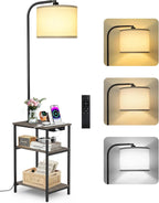 Floor Lamp with Shelves Remote Side End Table