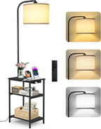 Floor Lamp with Shelves Remote Side End Table