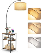 Floor Lamp with Shelves Remote Side End Table