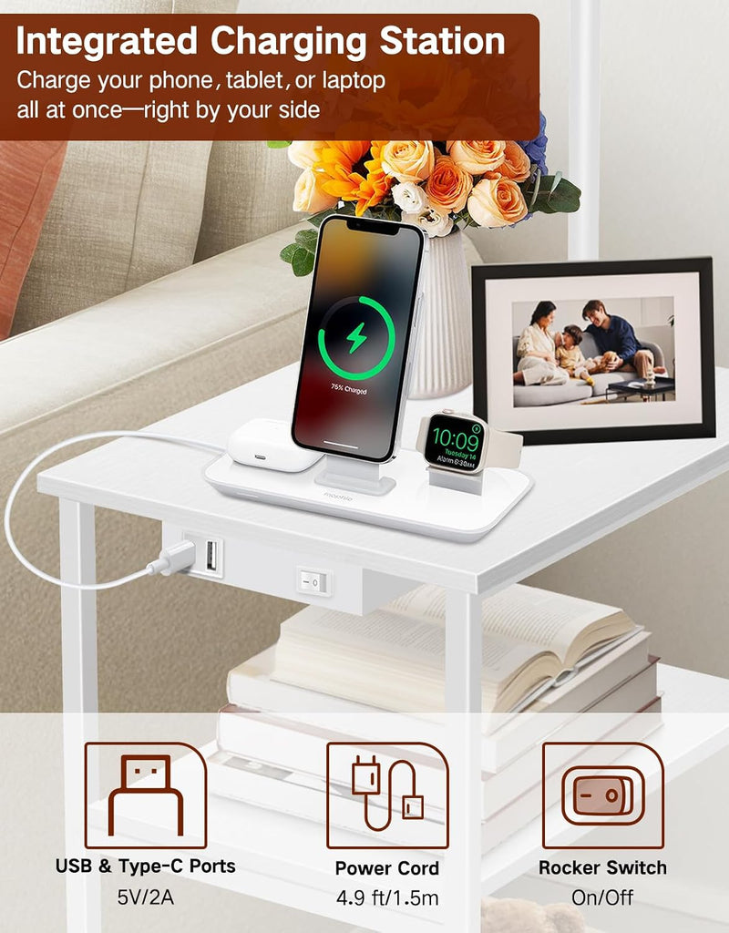 Floor Lamp with Shelves Remote Side End Table