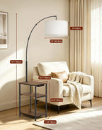 Floor Lamp with Shelves Remote Side End Table