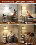Floor Lamp with Shelves Remote Side End Table