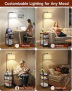 Floor Lamp with Shelves Remote Side End Table