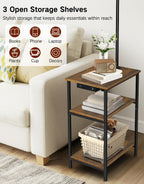 Floor Lamp with Shelves Remote Side End Table