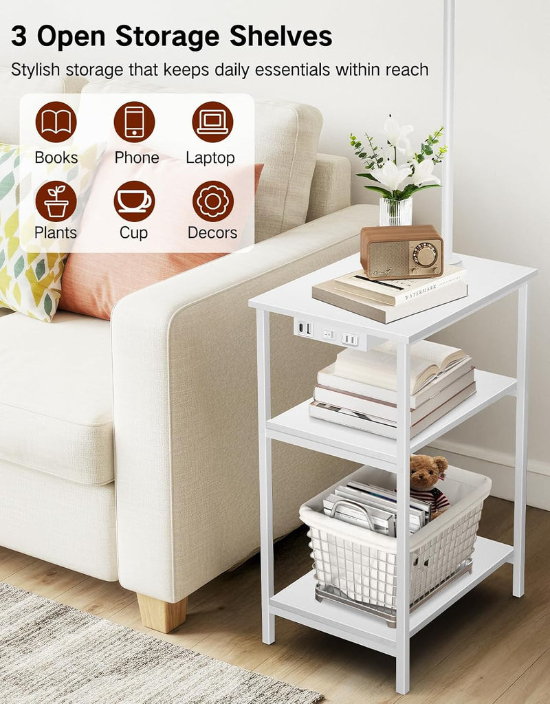 Floor Lamp with Shelves Remote Side End Table