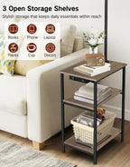 Floor Lamp with Shelves Remote Side End Table