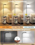 Floor Lamp with Shelves Remote Side End Table