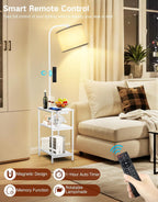 Floor Lamp with Shelves Remote Side End Table