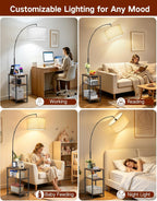 Floor Lamp with Shelves Remote Side End Table