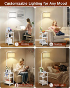Floor Lamp with Shelves Remote Side End Table