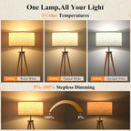 Floor Lamp with Storage Shelves 12W Solid Wooden