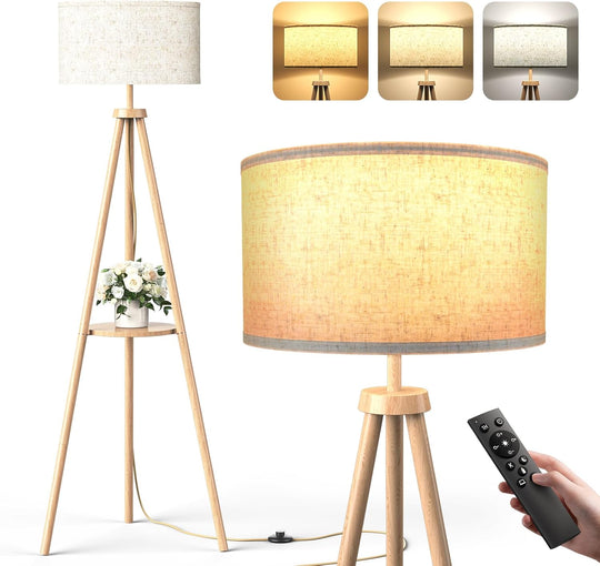 Floor Lamp with Storage Shelves 12W Solid