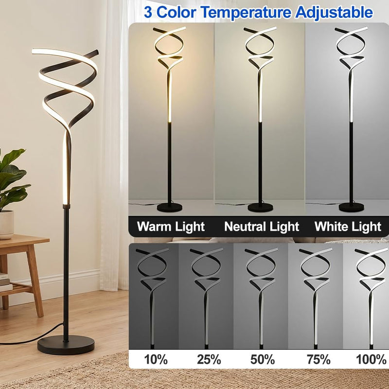 Floor Lamps for Living Room Spiral Dimmable Lamp