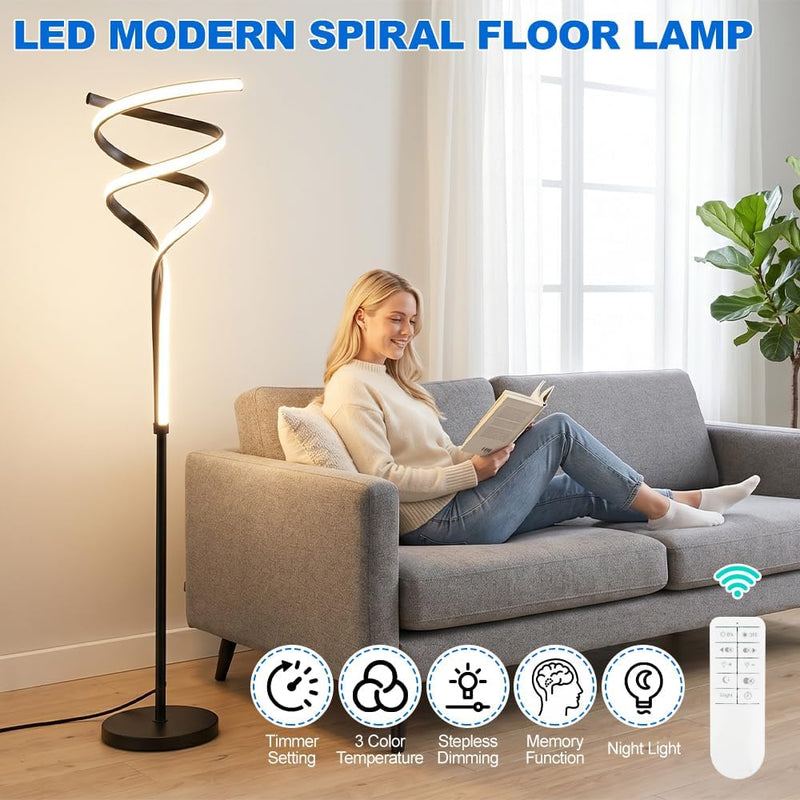 Floor Lamps for Living Room Spiral Dimmable Lamp