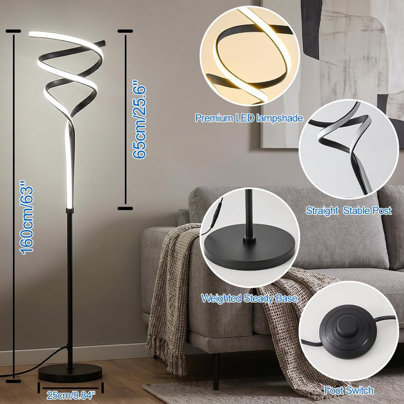Floor Lamps for Living Room Spiral Dimmable Lamp