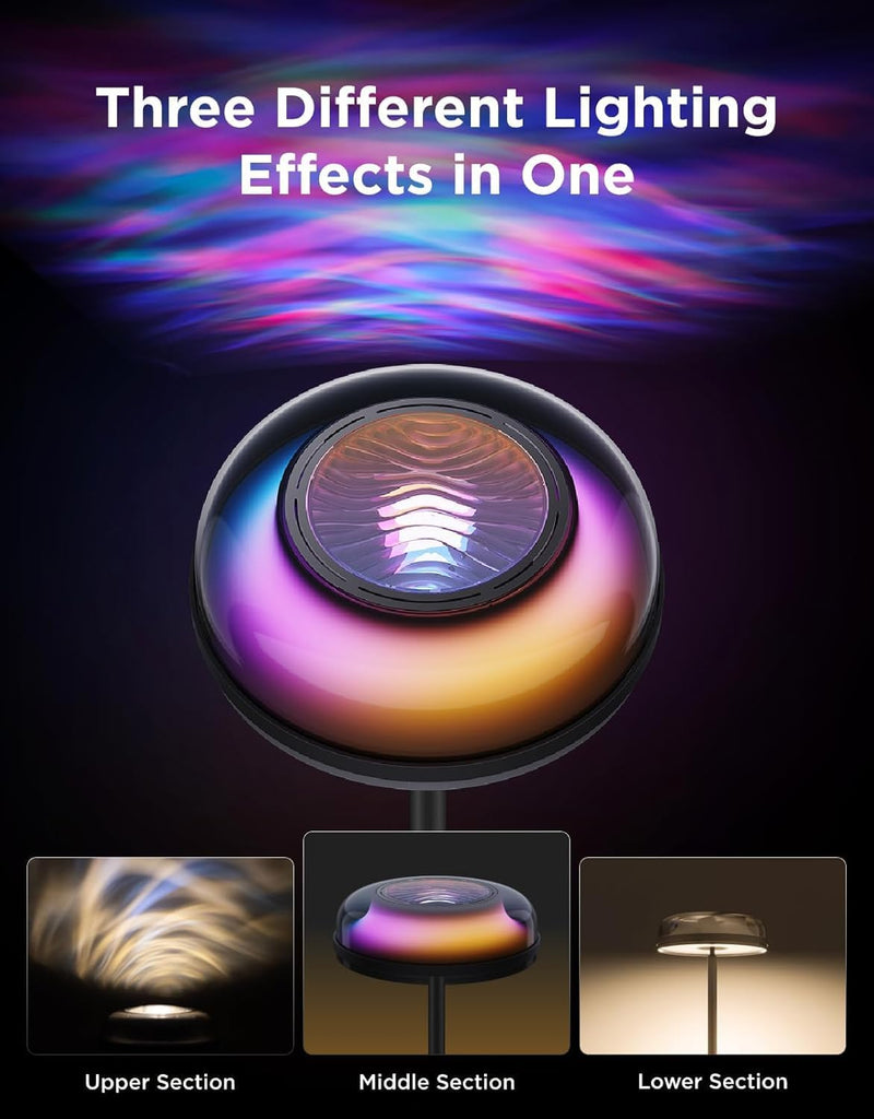 Floor Lamps Tri-Zone Independent Rgbic Ripple Lighting Lamp