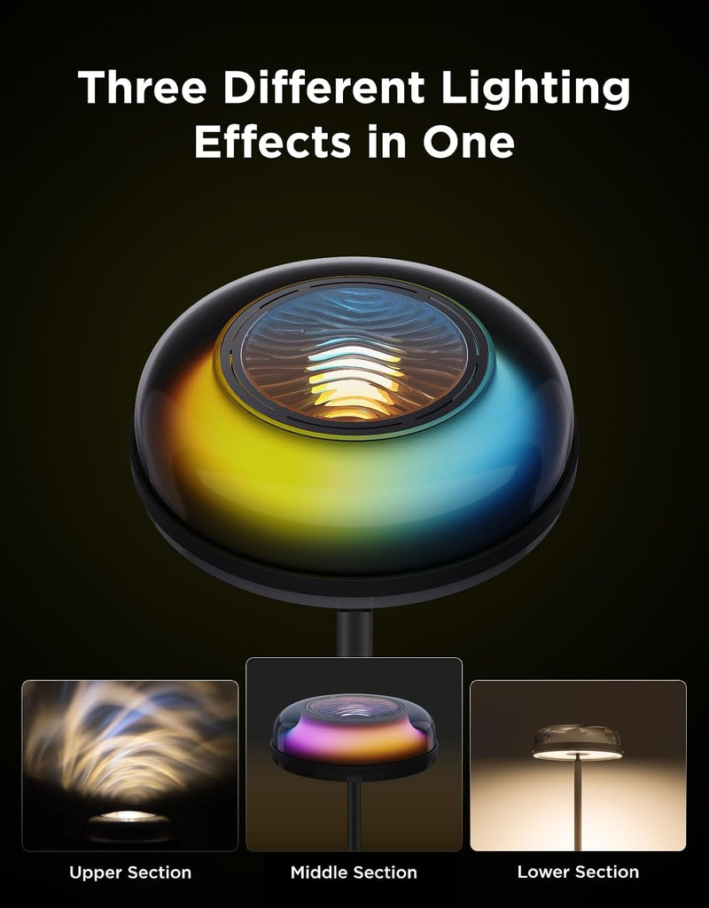 Floor Lamps Tri-Zone Independent Rgbic Ripple Lighting Lamp