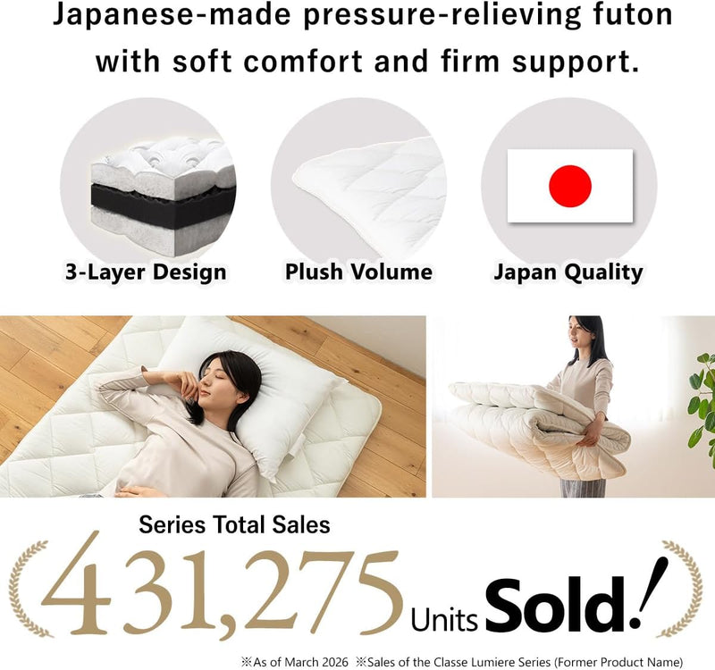 Floor Mattress Futon Classe Made in Japan Foldable
