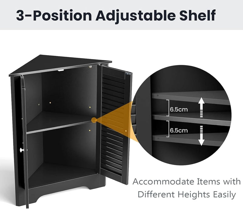 Floor Storage Cabinet Multipurpose Corner Shelf with Double