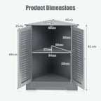 Floor Storage Cabinet Multipurpose Corner Shelf with Double