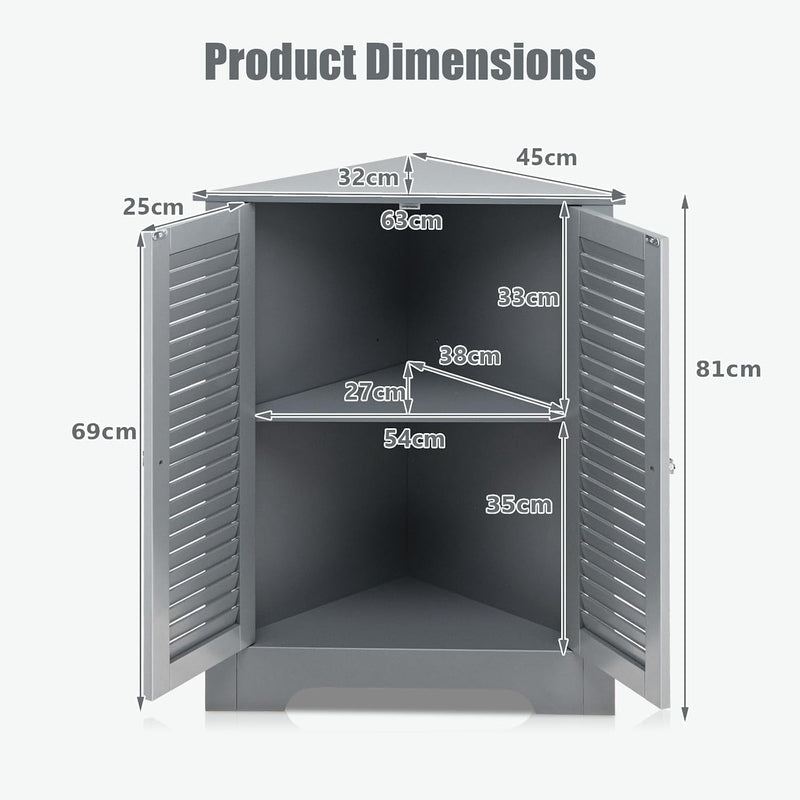Floor Storage Cabinet Multipurpose Corner Shelf with Double