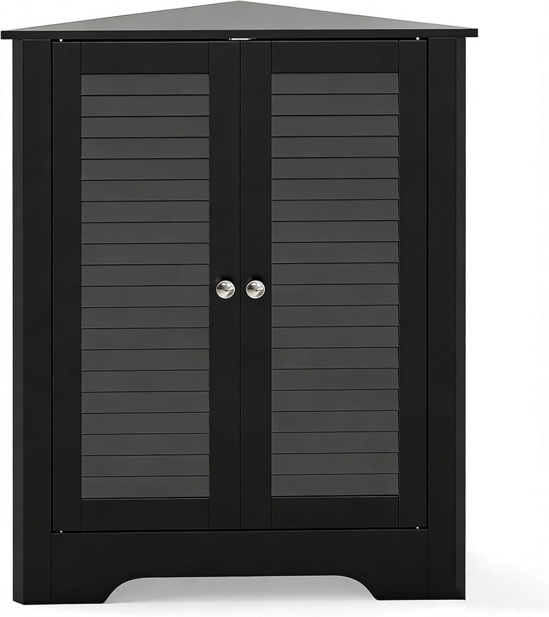 Floor Storage Cabinet Multipurpose Corner Shelf with Double