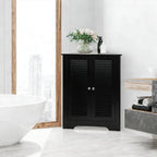 Floor Storage Cabinet Multipurpose Corner Shelf with Double