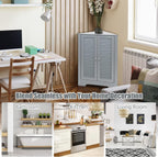 Floor Storage Cabinet Multipurpose Corner Shelf with Double