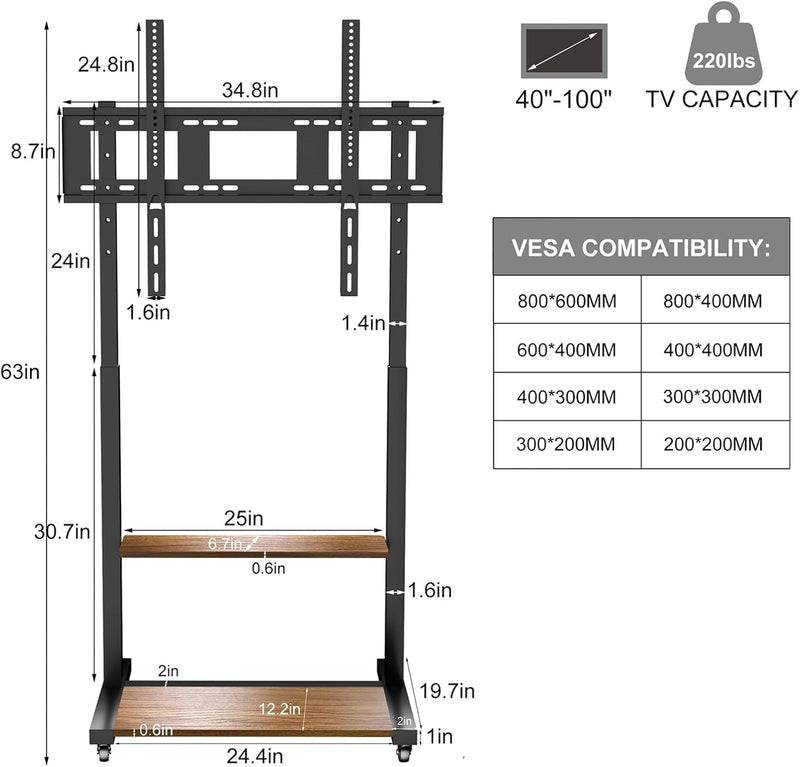 Floor TV Stand for 40-100 Inch Tvs Living Room