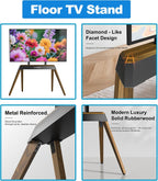 Floor TV Stand Modern Wood Iron Furniture Holds