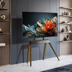 Floor TV Stand Modern Wood Iron Furniture Holds